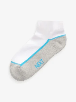 Next Blanc/Bleu - Chaussettes d'entraînement Semelle intérieure coussinée 7 Pack Hot