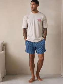 Next Blanc/Bleu - Ensemble pyjama graphique en jersey à manches courtes Sale