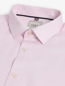 Next Blanc/Bleu - Lot de 3 chemises élégantes Coupesoles Easy Care texturées à poignets simples Outlet