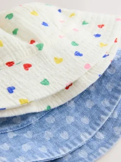 Next Blanc/Bleu - Paquet de bonnets pour bébé 2 (0mois-2ans) Hot