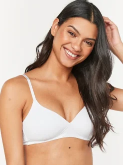 Next Blanc/bleu marine/rose - Lot de 3 soutiens-gorge en mélange de coton Ultimate Comfort rembourrées et sans armature Clearance