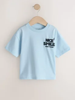 Next Blanc/bleu/vert/noir/violet - Lot de 5 petits T-shirts graphiques à manches courtes (3mois-7ans) Sale