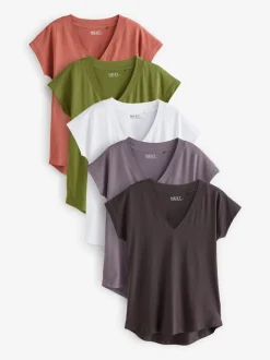 Next Blanc/gris/kaki/rouille/marron - 5 de t-shirts Colen V Mancherons % 100 Online