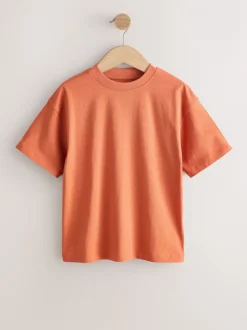 Next - Lot de 4 t-shirts à manches courtes (3-16 ans) Blanc/Marine/Vert/Orange