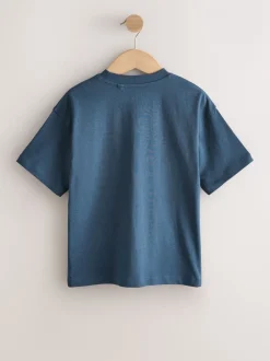 Next - Lot de 4 t-shirts à manches courtes (3-16 ans) Blanc/Marine/Vert/Orange