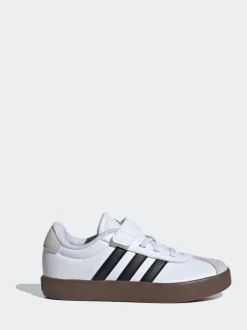 adidas - Vl Cour 3.0 Baskets enfant à crochets et boucles Blanc/Noir Discount