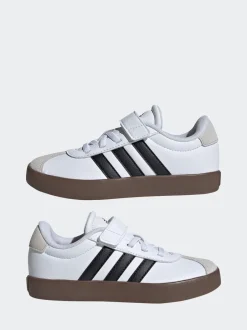 adidas - Vl Cour 3.0 Baskets enfant à crochets et boucles Blanc/Noir Discount