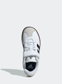 adidas - Vl Cour 3.0 Baskets enfant à crochets et boucles Blanc/Noir Discount