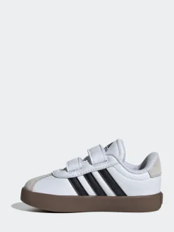 adidas - Vl Cour 3.0 Baskets bébé à crochets et boucles Blanc/Noir