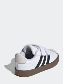 adidas - Vl Cour 3.0 Baskets bébé à crochets et boucles Blanc/Noir