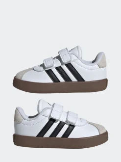 adidas - Vl Cour 3.0 Baskets bébé à crochets et boucles Blanc/Noir