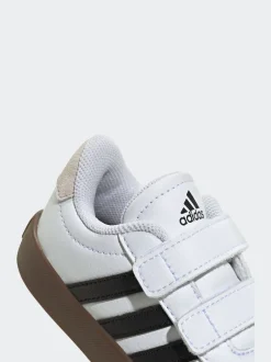 adidas - Vl Cour 3.0 Baskets bébé à crochets et boucles Blanc/Noir