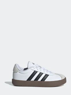 adidas Blanc/Noir - Vl Cour 3.0 Baskets enfant en daim à lacets Hot