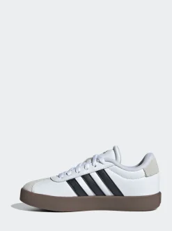 adidas Blanc/Noir - Vl Cour 3.0 Baskets enfant en daim à lacets Hot