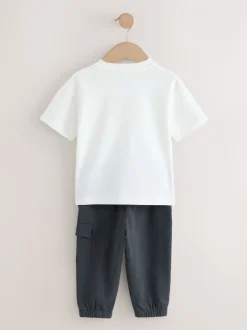 Next Blanc/Noir - Ensemble T-shirt et pantalon de sport Manches courtes (3mths-7yrs) Online