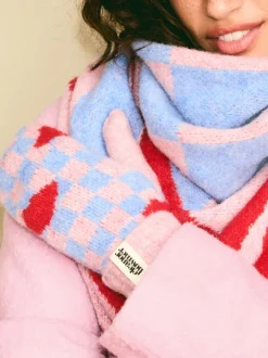 Eleanor Bowmer Blanc/Noir - Mitaines à damiers Discount