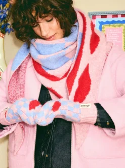 Eleanor Bowmer Blanc/Noir - Mitaines à damiers Discount