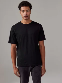 Next - Ajustement régulier - Lot de t-shirts essentiels en coton 6 Blanc/noir/bleu marine Discount