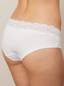 Next - Lot de 4 culottes en coton et dentelle Blanc/Noir/Gris Discount