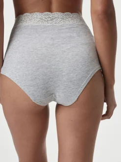 Next - Lot de 4 culottes en coton et dentelle Blanc/Noir/Gris Clearance