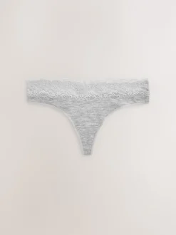 Next - Lot de 4 culottes en coton et dentelle Blanc/Noir/Gris Sale