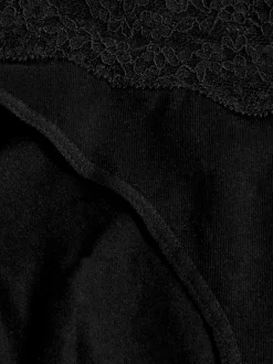 Next - Lot de 4 culottes en coton et dentelle Blanc/Noir/Gris Discount