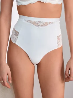 Next Blanc/Praline Nude - Tongs taille haute légers et modelants pour le contrôle de l'abdomen 2 Pack Best