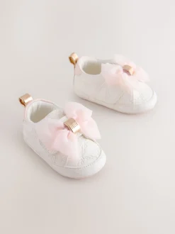 Baker by Ted Baker Blanc/Rose - Baskets Bébé Filles en organza à nœud Discount