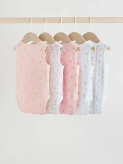 Next Blanc/Rose - Paquet de bodys pour bébé avec gilet 5 Hot