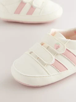 Next Blanc/Rose - Touch Fasten Bébé Trainers (0-24mths) Discount
