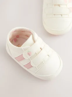 Next Blanc/Rose - Touch Fasten Bébé Trainers (0-24mths) Discount