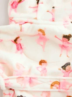 Next Blanc/rose imprimé ballerine - Robe de chambre en polaire (9 mois à 16 ans) Best