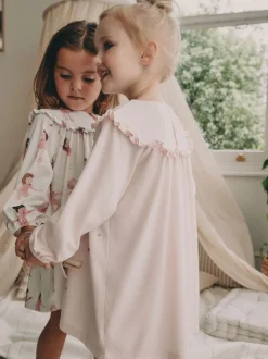 Next Blanc/rose imprimé ballerine - Pack Nighties 2 (2-12ans) Best