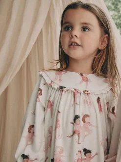 Next Blanc/rose imprimé ballerine - Pack Nighties 2 (2-12ans) Best