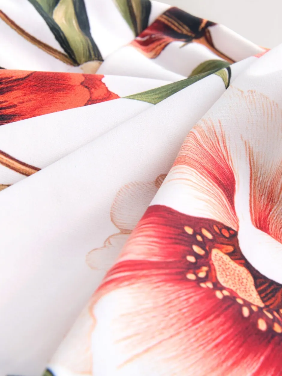 Next Blanc/Rouge Fleuri - Maillot de bain Wrap Tummy Control Sale