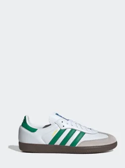 adidas originals Blanc/Vert - Samba Trainers Clearance
