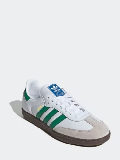 adidas originals Blanc/Vert - Samba Trainers Clearance