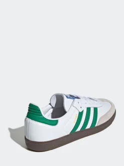adidas originals Blanc/Vert - Samba Trainers Clearance