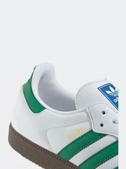 adidas originals Blanc/Vert - Samba Trainers Clearance