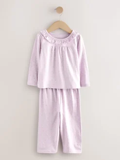 Next Blanc/Violet Fleuri - Lot de 2 pyjamas Amples (9mois à8ans) Clearance