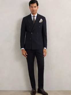 Reiss Blazer de costume Belmont Db double boutonnage Texture habillé en laine Best