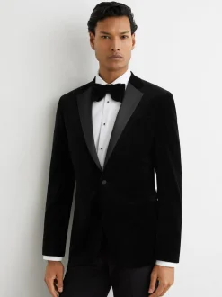 Reiss Blazer Ace en velours à simple boutonnage coupe classique