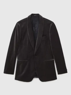 Reiss Blazer Mount habillé en velours à simple boutonnage New