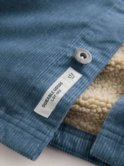 Next Bleu - À capuche Velours côtelé Borg Veste-chemise doublée Outlet