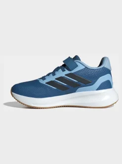 adidas - Baskets de course Runfalcon 5 à lacets élastiques pour enfant Bleu New
