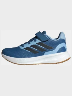adidas - Baskets de course Runfalcon 5 à lacets élastiques pour enfant Bleu New