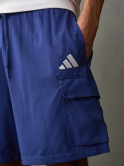 adidas Bleu - Petit short Essentiel Logo Cargos Chelsea Clearance