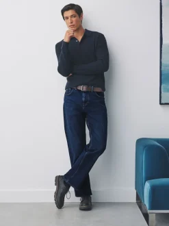 Next Bleu - Ajustement droit - Signature Ceinture Jeans