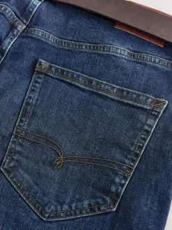 Next Bleu - Ajustement droit - Signature Ceinture Jeans