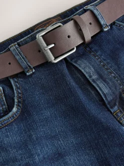 Next Bleu - Ajustement droit - Signature Ceinture Jeans